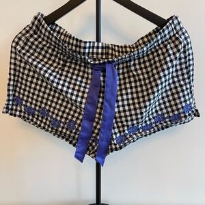 Poplin Cotton Shorts with Purple Trim